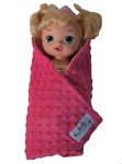 Reversible Pink & Purple Baby Doll Blanket Set