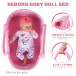 Pink Foldable Bassinet for Reborn Baby Dolls