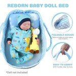 Reborn Baby Doll Bassinet Crib Bed (Blue)