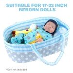 Reborn Baby Doll Bassinet Crib Bed (Blue)
