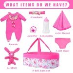Floral Baby Doll Clothes Set with Bassinet