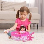 Floral Baby Doll Clothes Set with Bassinet