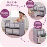 Stylish Gray Doll Bed with Storage Baskets