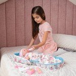 Portable Baby Doll Bed with Pink Roses