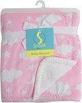 Pink Clouds Fleece Blanket for Reborn Dolls