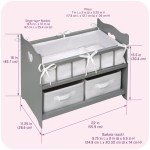 Stylish Gray Doll Bed with Storage Baskets