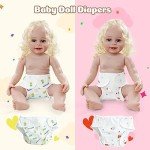 4 Pcs Reborn Baby Doll Diapers with Patterns