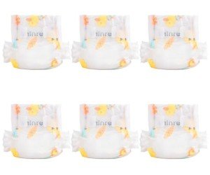 6 Pcs Baby Doll Diapers, Yellow Duck Design