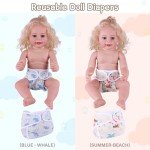 Reborn Doll Diapers – 4 Pack, Fun Patterns