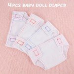 Aori Reborn Doll Diapers - 4 Pack, Washable