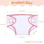 6-Pack Reusable Diapers for 12-15 Inch Reborn Dolls