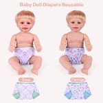 4 Pcs Reusable Diapers for Reborn Baby Dolls