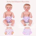 4 Pcs Reusable Diapers for Reborn Baby Dolls