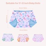 4 Pcs Reusable Diapers for Reborn Baby Dolls