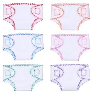 6 Pack Washable Diapers for 12-15 Inch Dolls