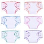 6 Pack Washable Diapers for 12-15 Inch Dolls