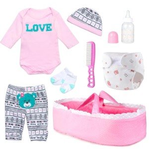 8-Piece Pink Outfit Set for Reborn Dolls