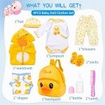 9-Piece Yellow Duck Outfit Set for Reborn Dolls