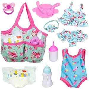 Unicorn-Themed 8-Piece Baby Doll Accessories Set