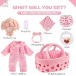 8-Piece Reborn Doll Clothes Set with Bassinet