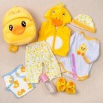 9-Piece Yellow Duck Outfit Set for Reborn Dolls