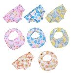 8-Piece Washable Diapers & Bibs for Dolls