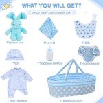 8 Pcs Reborn Doll Accessories with Bassinet