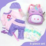 11-Piece Purple Mermaid Unicorn Outfit for Reborn Dolls