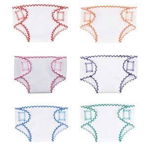 Toyvian 6-Pack Reusable Doll Diapers & Bag