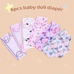 6 Pack of Reusable Baby Doll Diapers