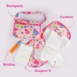 5-Piece Doll Diaper Bag Set with Magic Bottles