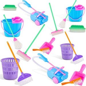 Mini Dollhouse Cleaning Supplies Set – 18 Pieces