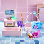 Mini Dollhouse Cleaning Supplies Set – 18 Pieces