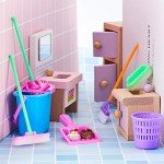 Mini Dollhouse Cleaning Supplies Set – 18 Pieces