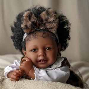 Lifelike 20-Inch Black Reborn Baby Doll Girl