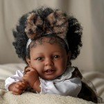 Lifelike 20-Inch Black Reborn Baby Doll Girl