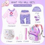 Reborn Baby Girl Doll Clothes & Backpack Set