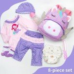Reborn Baby Girl Doll Clothes & Backpack Set