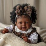 Lifelike 20-Inch Black Reborn Baby Doll Girl