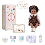 Lifelike 20-Inch Black Reborn Baby Doll Girl