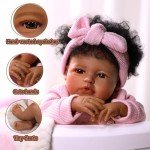 20-Inch Realistic Black Girl Reborn Doll Set