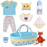 9-Piece Reborn Baby Doll Clothes Set with Bassinet