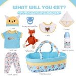 9-Piece Reborn Baby Doll Clothes Set with Bassinet
