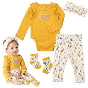 4-Piece Yellow Outfit Set for Reborn Baby Dolls