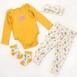 4-Piece Yellow Outfit Set for Reborn Baby Dolls