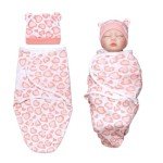 2-Piece Swaddle Blanket & Hat for Reborn Dolls