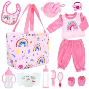 Unicorn-Themed 13-Piece Baby Doll Clothing Set