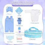 9PCS Knitted Clothes & Bassinet for Reborn Dolls