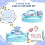 9PCS Knitted Clothes & Bassinet for Reborn Dolls