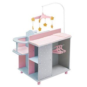 6-in-1 Wooden Baby Doll Changing Station Set